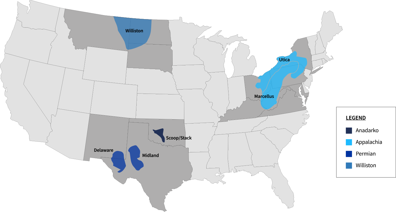 Oil & Gas Royalty Asset Overview Map